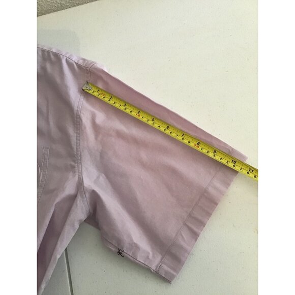 H&M- MENS LIGHT PURPLE COTTON SHORT SLEEVE BUTTON DOWN SHIRT SIZE LARGE - Picture 4 of 7